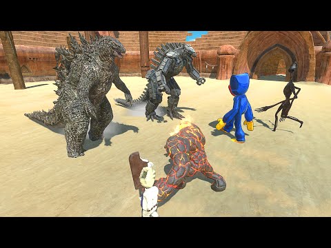 Godzilla and MechaGodzilla 2021 vs Scp Monster - Animal Revolt Battle Simulator