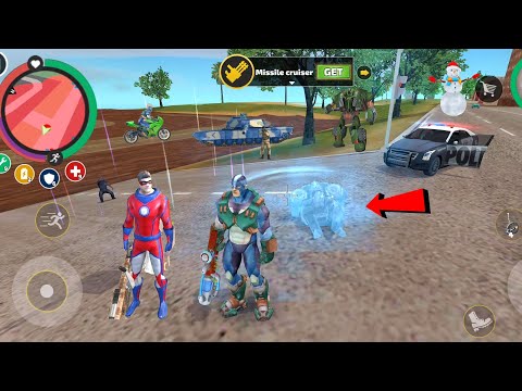 Rope Hero: Vice Town (Rope Hero Froze Flying Robot) Freezing Robot Alien - Android Gameplay HD