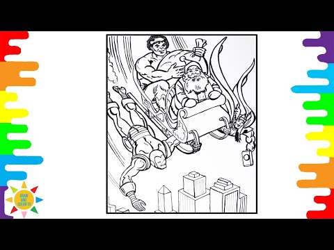 The Avengers Help Santa Coloring Page | Hulk Coloring Page| Avengers Coloring| Axollo - Silence