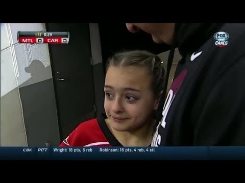 Soldier surprises daughter at 'Canes game