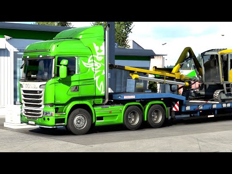 ETS 2 - Scania R490 Transporting a Driller Part 2