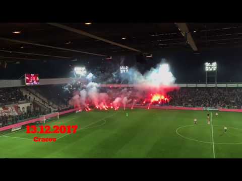 Cracovia vs. Wisła, Derby Cracow 2017, pyro & party