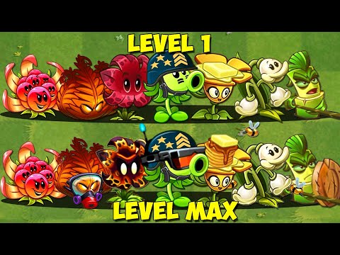 PvZ 2 Discovery - Every ALl Plants Level 1 vs Max Level in Game