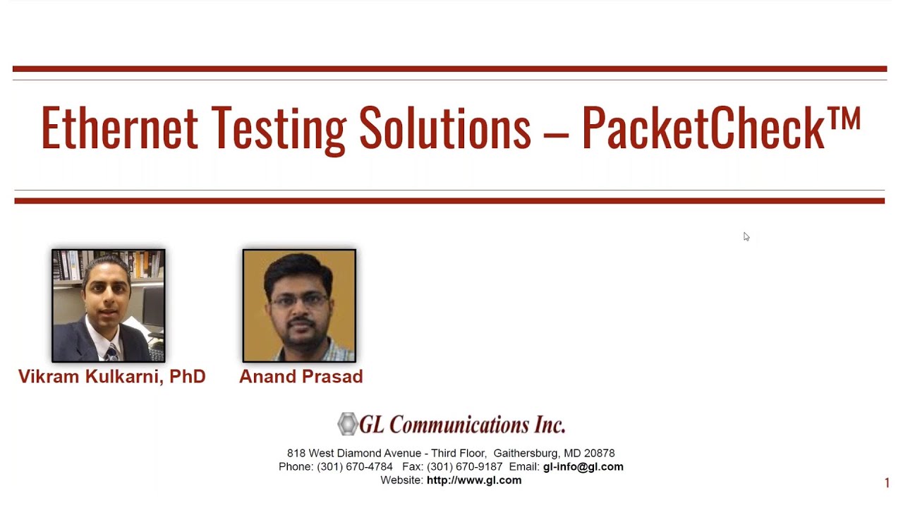 Ethernet Testing Solutions - PacketCheck™