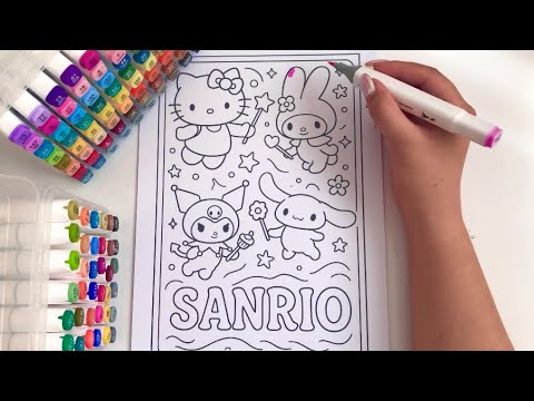 💕Relaxing Sanrio Coloring ✨ Hello Kitty, My Melody & Kuromi 
