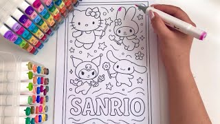 💕Relaxing Sanrio Coloring ✨ Hello Kitty, My Melody & Kuromi 