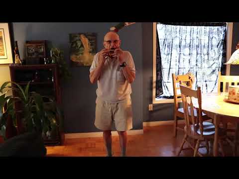 German Shepherd X Husky sings Happy Birthday accompanied by Grampa on Harmonica