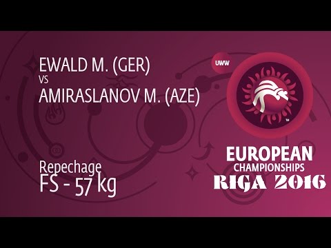 Repechage FS - 57 kg: M. AMIRASLANOV (AZE) df. M. EWALD (GER), 3-0