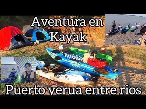 Aventura y pesca en kayak, rio Uruguay puerto yerua entre ríos, hermoso lugar para acampar y pescar