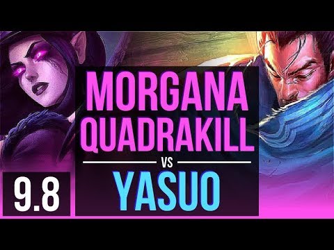 Carry your team as MORGANA vs YASUO (MID) | Quadrakill, Dominating | Korea Challenger | v9.8