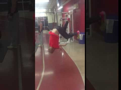 Guys Jumps Rope Jumping On His Hands