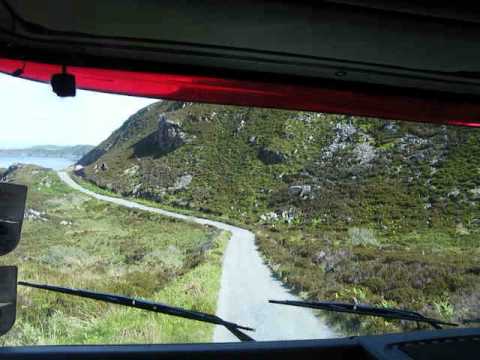 Calum's road in a very large truck
