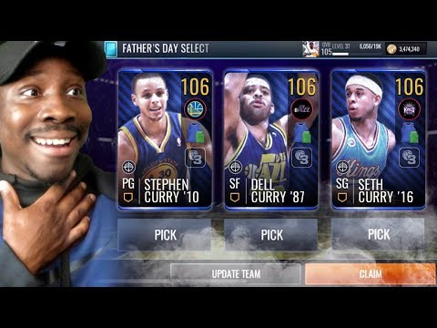 106 OVR CURRY FAMILY IN FATHER'S DAY PACK OPENING! NBA Live Mobile 19 Season 3 Ep. 113