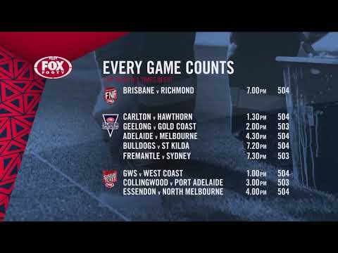 FOX Footy 504 Weekend Schedule (20th May 2021)