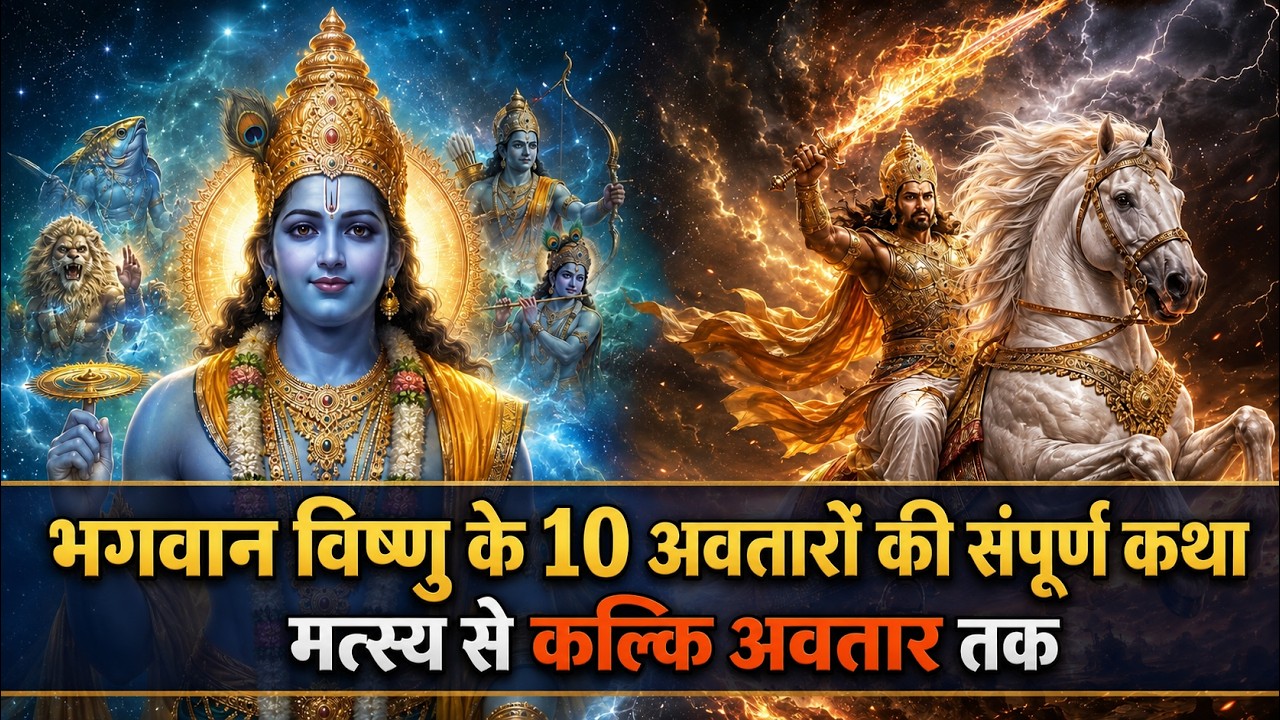 भगवान विष्णु के 10 अवतारों की संपूर्ण कथा | मत्स्य से कल्कि अवतार तक