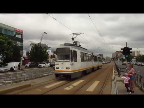 Tramvaiul V3A-93M Faur #173 părăsind Stația Peneș Curcanul pe Linia 34