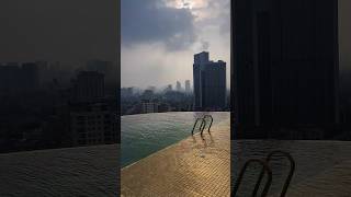 Golden hotel rooftop pool Hanoi