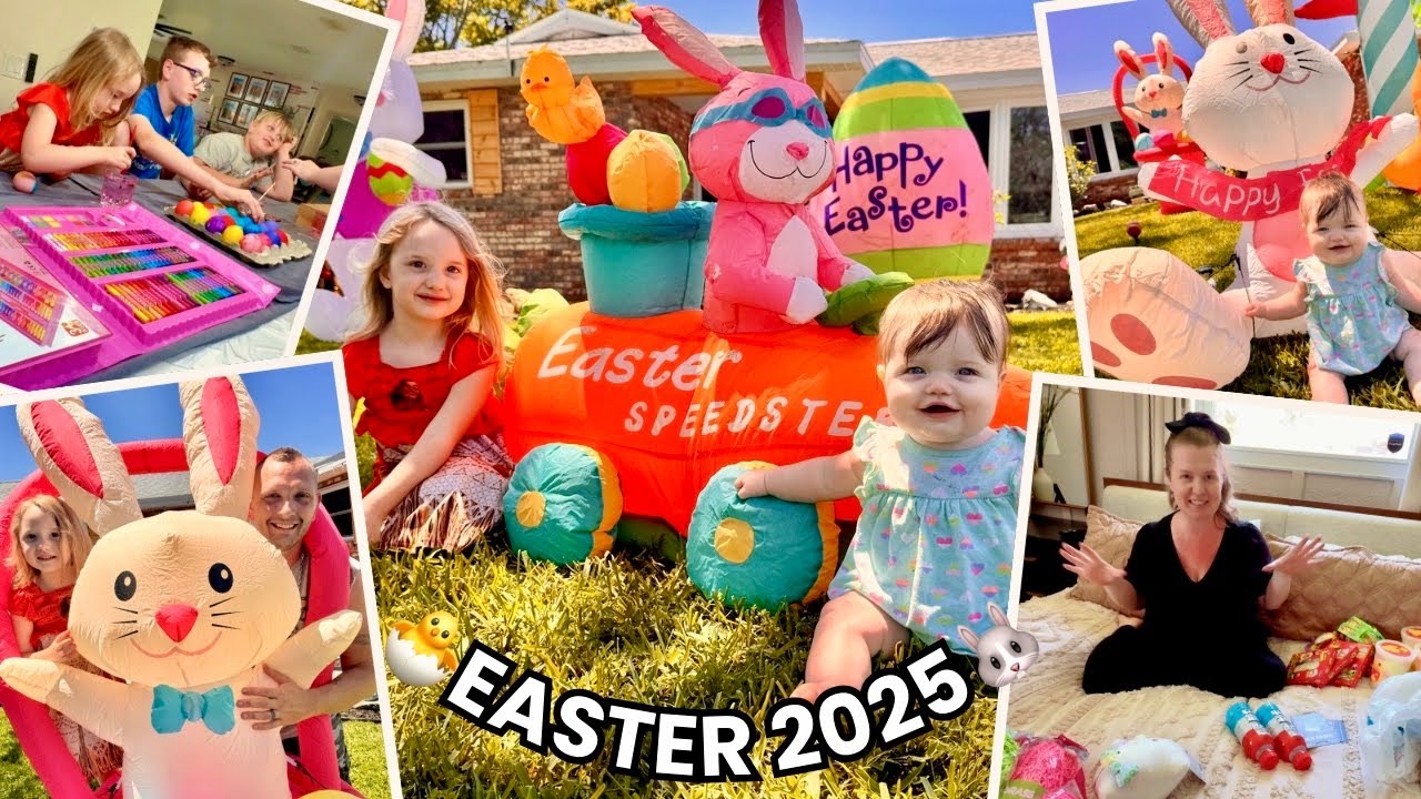 🐣Easter 2025🐰 Easter Decor & Basket Haul: Family Fun with Inflatable Decorations!