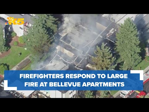 Firefighters respond to 3-alarm fire at Bellevue apartments