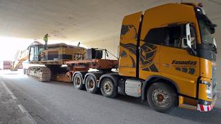 Caterpillar 365C Excavator Transported To Quarry Via Low Tunnel - Fasoulas Heavy Transports - 4K