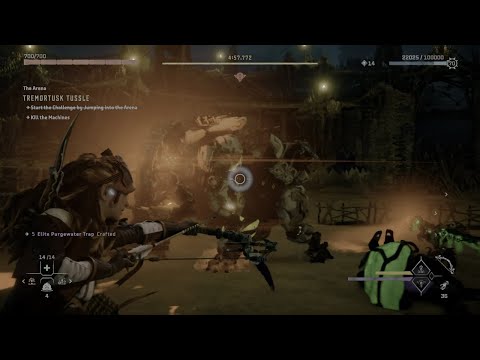 Horizon Forbidden West NG+ Ultra Hard Arena, Tremortusk Tussle #3 World Best Time. Easy strategy .