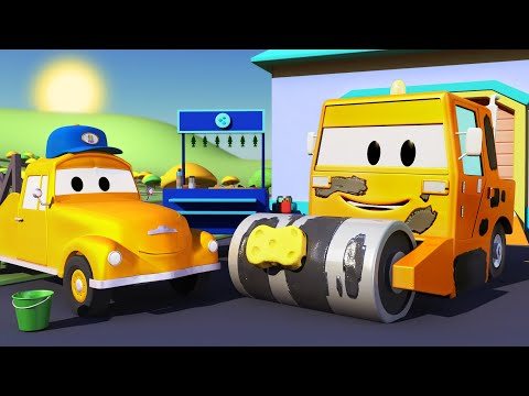 Steve die Dampfwalze - Toms Autowaschanlage in Car City 💧  Cartoons für Kinder