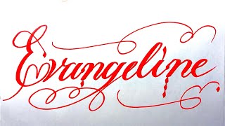 Evangeline Name Signature Calligraphy Status | #moderncalligraphy #cursive #YearofYou #evangeline