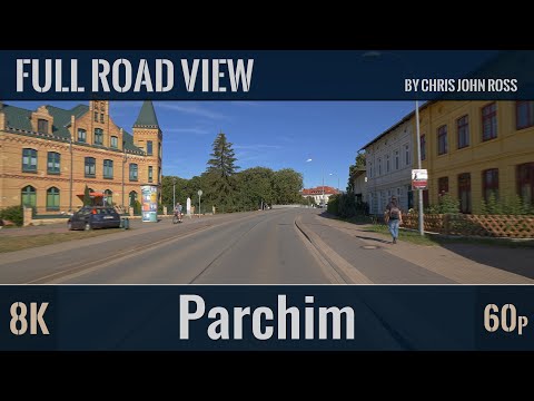 Parchim, Germany: Stadtfahrt Südwest-Nordost - City Tour Southwest-Northeast - 8K (4320p/60p) UHD