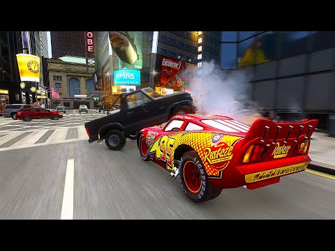 Crazy Lightning McQueen Crashes - GTA 4 Real Car Crashes Ep.53