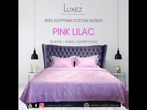 Luxez Luxury 100% Egyptian Cotton Sateen Full Bed Set Pink Lilac