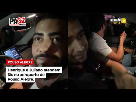 Vídeo: Henrique e Juliano atendem fãs no aeroporto de Pouso Alegre.