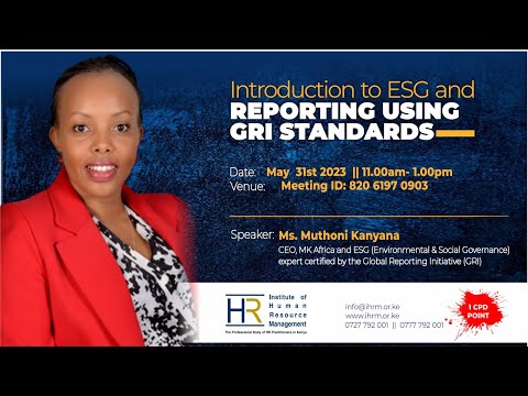 Introduction to ESG and Reporting using the GRI Standards