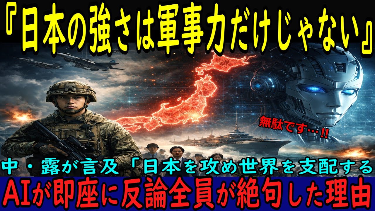【海外の反応】AI「軍事だけを見ていると危険だ」中・露の“日本侵攻”発言に即反論、日本の本当の強さを暴露