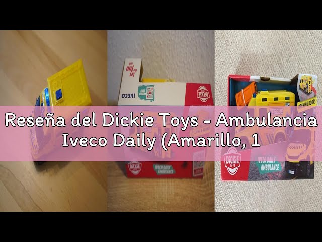 Vídeo relacionado con Dickie Toys- Ambulancia IVECO de la UME 18cm, Ambulancia de Juguete, Luz y Sonido, Rueda con Giro Libre, con Camilla, Vehículo Juguete Niños Niñas a Partir de 3 Años (203713014SI5)