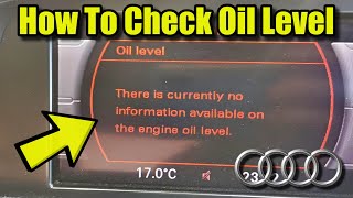 Audi Oil Level Not Reading - How To DIY Check