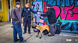 𝗗𝗢𝗚 𝗢𝗙𝗙 𝗟𝗘𝗔𝗦𝗛: LAPD Officers Detain Man, Cite After Aggressive Dog Report on Venice Boardwalk