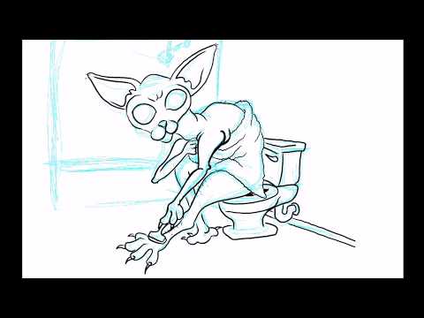 Time Lapse Drawing - Bald Sphynx Cat - iPad Pro...