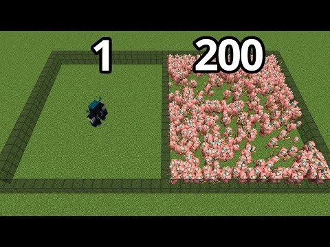 warden vs 200 zombie piglins