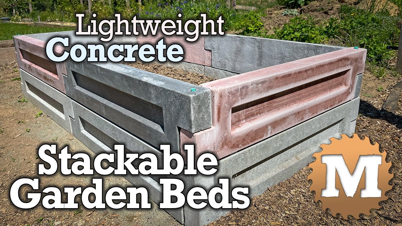 Lightweight Concrete Stackable Garden Beds