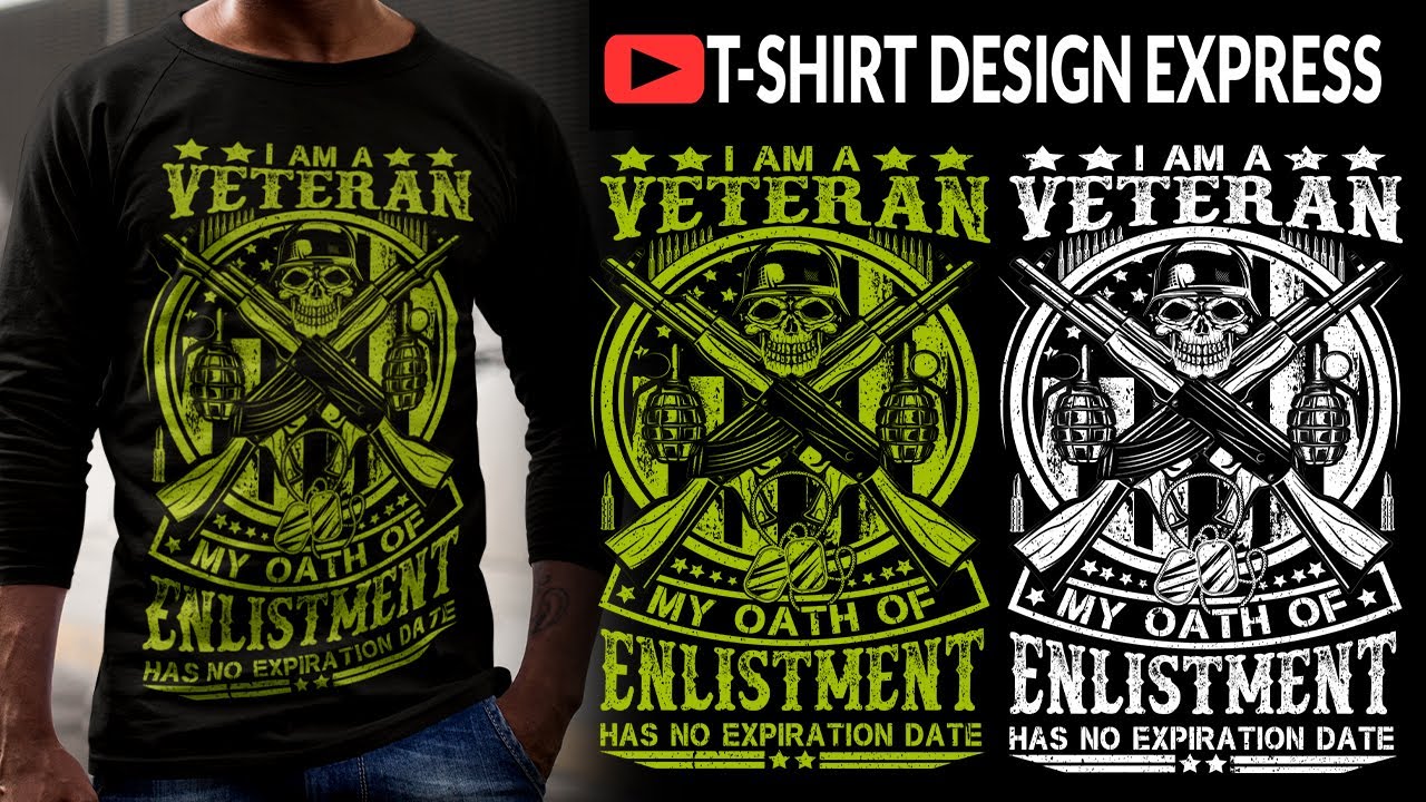 US Army T-Shirt Design - Military T-Shirt Design Illustrator Tutorial #t-shirtdesign