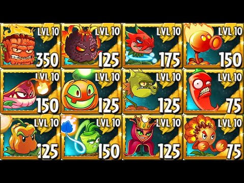 Plants Vs Zombies 2 | All FIRE Plants Power-Up! vs Deep Sea Gargantuar (PVZ2 ALL PLANTS)
