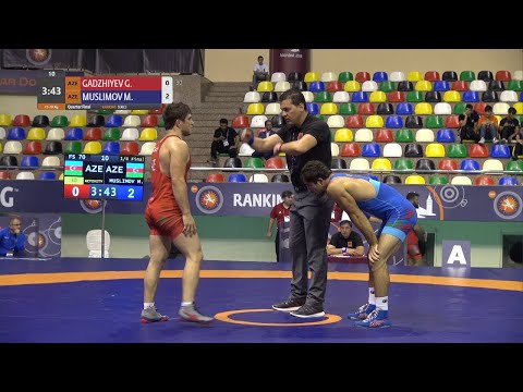 1/4 FS - 70 kg: G. GADZHIYEV (AZE) v. M. MUSLIMOV (AZE)