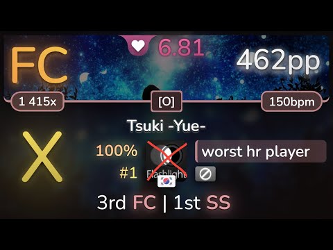 worst hr player | Kozato - Tsuki -Yue- [O] SS (#1 462pp FC) - osu!