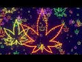 Neon Lights Cannabis Leaf Logo Flying Forward 4K Free Colorful Motion Background 5