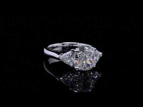 Cushion Cut & Trillion Diamond 3-Stone Ring