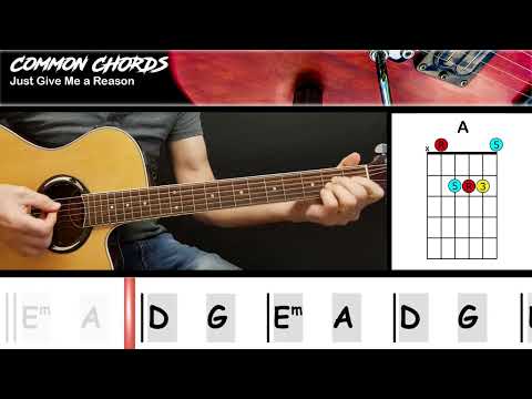 Just Give Me a Reason - Pink | EASY GUITAR LESSON | Scrolling Chords & Lyrics