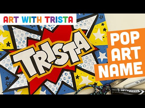 Pop Art Name Inspired by Roy Lichtenstein Art Lesson - Art With Trista