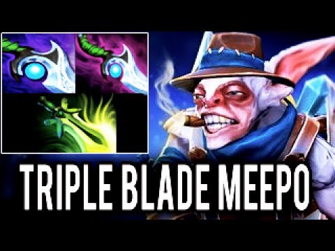 Triple Blade Meepo with 1k XPM Fast GG 24 Min by Abed Machine Gun Gameplay 9k MMR 7.06 Dota 2