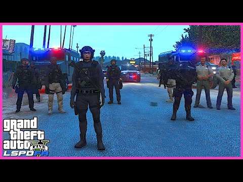 GTA 5 SWAT PATROL!!!|LOS SANTOS SWAT TEAM SERVING ARREST WARRANTS| GTA 5 MODS LSPDFR EP43