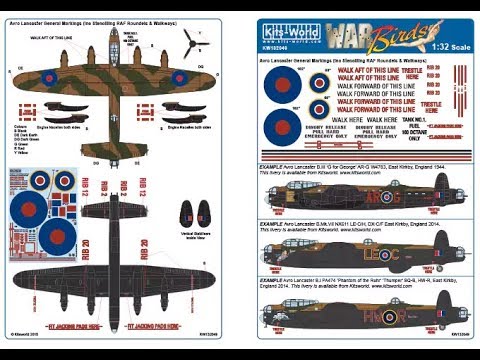 Kitsworld Stencil Decals upgrade for HK Models 1/32 Lancaster.